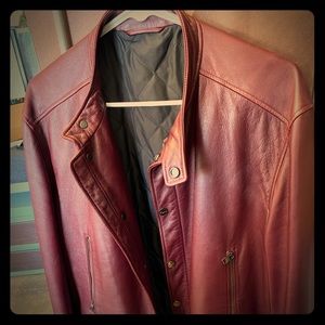 Salvatore Ferragamo Mens Leather Bomber Jacket